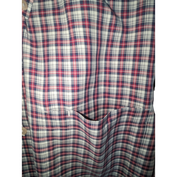 Duluth Trading Co. Mens XL Red White Plaid Shirt Trim Fit Collar Long Sleeves - Picture 10 of 12